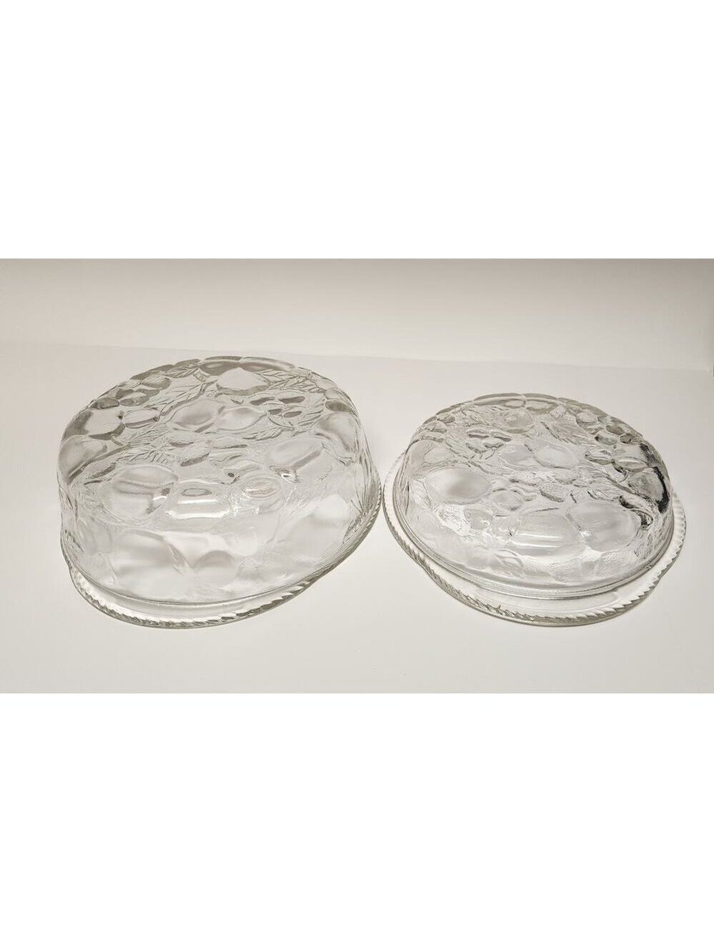 Libbey Orchard Fruit Clear Glass 3Qt Round Casserole Baking Dish & Pie Plate Lid